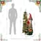 Glitzhome® 4FT Oversized Christmas Woodland Santa with 5FT Lighted Green Artificial Christmas Tree